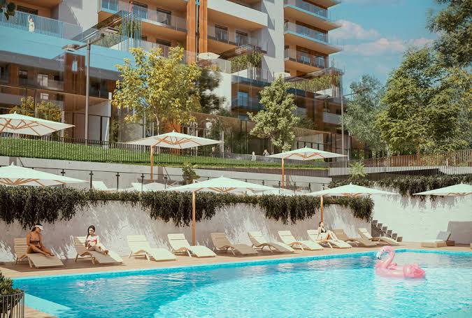 Résidence éco-responsable en bord de fleuve, 5 000 m² d'espaces verts.